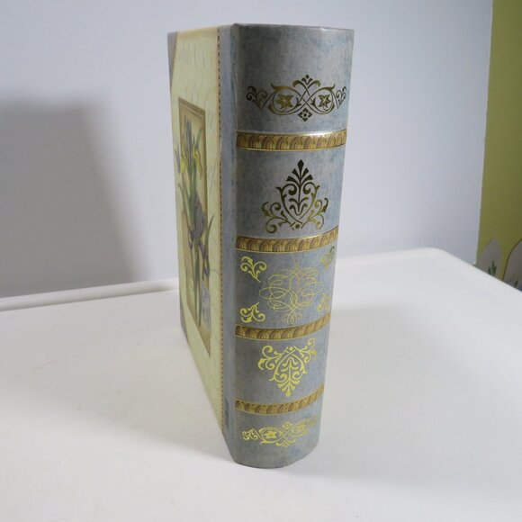 Faux Book Storage Box DOUBLE SIDED Lilly Flowers Magnetic closure - Picture 2 of 12